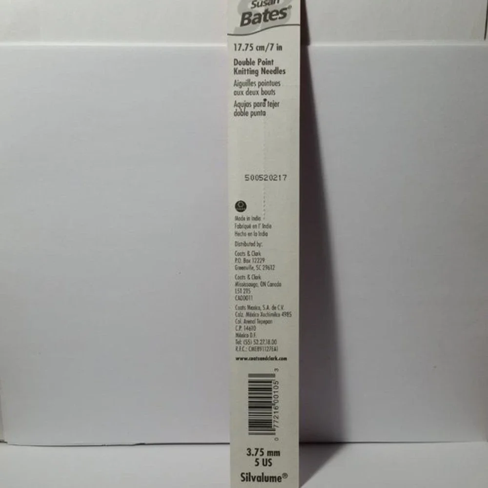 Silvalume Double Point Knitting Needles US Size 5